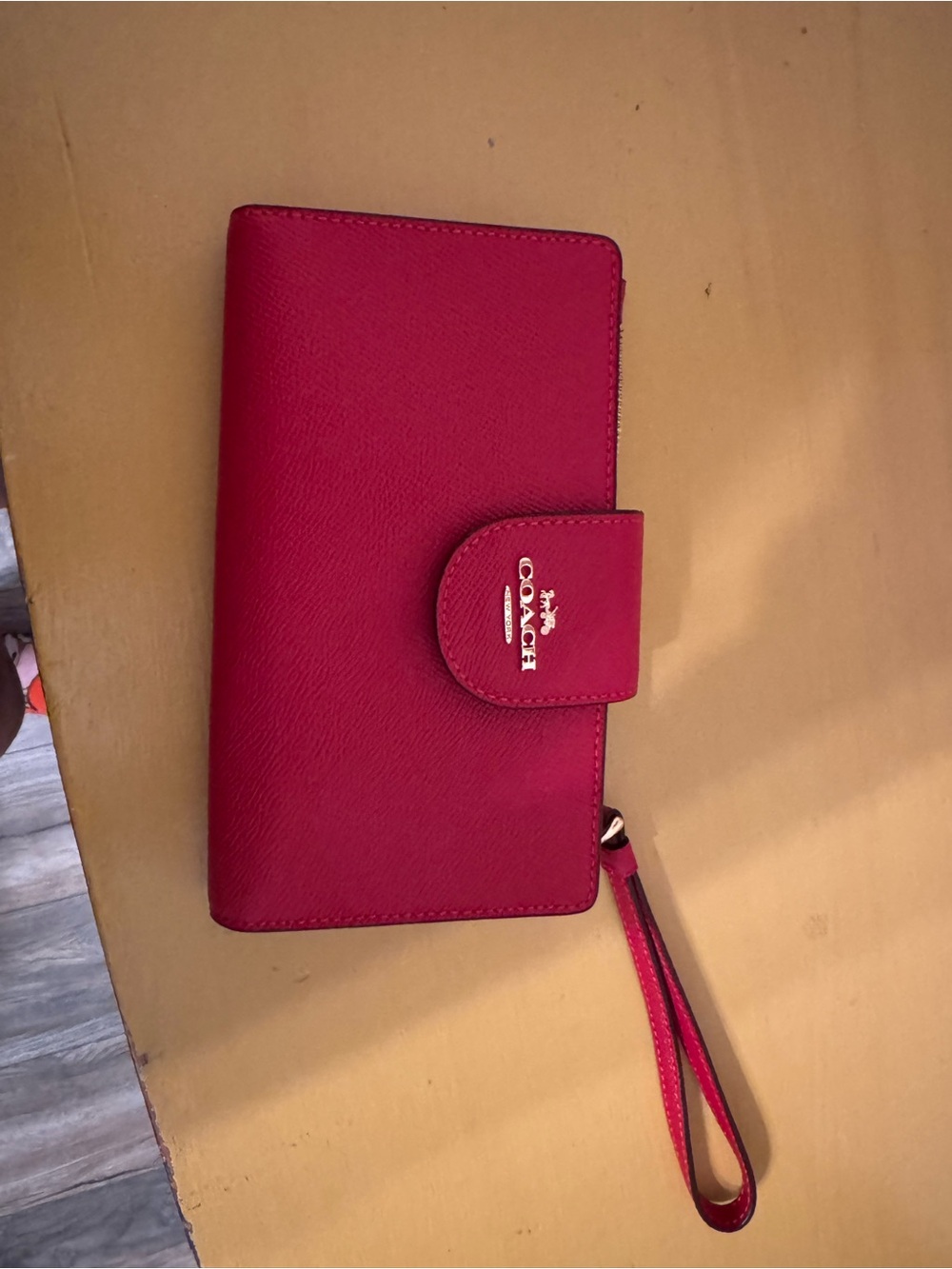 Coach Red Leather Wristlet Wallet